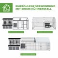 Miniatyrbillede 9 af 10: Grantræ hønsegård, hønsehus med redekasse, fjerkræhus til 4-6 høns, vandtæt tag, 100 x 86 x 100 cm, lysegrå