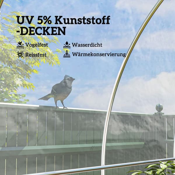 Drivhusfilm 8x10 m vandtæt havefilm med UV-beskyttelse, ekstra tyk rivefast film af plast, presenning til drivhuspolytunnel, tunnelfilm til udendørs b