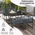 Miniatyrbild 7 av 10: 5-delad sittgrupp Matgrupp för 4 personer Matbord med 4 stolar Matsalsgrupp med hopfällbara stolar Köksbordsset med stålstomme Balkongmöbler Trädgårds