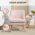 Miniatyrbilde 5 av 10: Lenestol lenestol med linlook, armlen, polstret avslapningsstol med treben, til stue, soverom, rosa