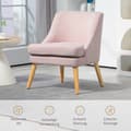 Miniatyrbilde 7 av 10: Lenestol lenestol med linlook, armlen, polstret avslapningsstol med treben, til stue, soverom, rosa