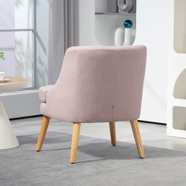 Lenestol lenestol med linlook, armlen, polstret avslapningsstol med treben, til stue, soverom, rosa
