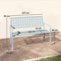 Miniatyrbilde 4 av 10: 2-seters hagebenk, værbestandig benk, hagemøbler med rygg og armlener, parkbenk 240kg lastekapasitet, balkongbenk for balkongterrasse, hage, 127 x 63