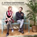 Miniatyrbilde 5 av 10: 2-seters hagebenk, værbestandig benk, hagemøbler med rygg og armlener, parkbenk 240kg lastekapasitet, balkongbenk for balkongterrasse, hage, 127 x 63