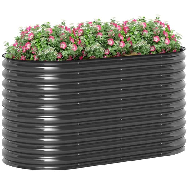 Høybed av stål, plantebed, kaldramme, hagebed, stabelbar, blomsterkasse, plug-in plantekasse, 160 x 80 x 80 cm, grønnsaksbed for hage, balkong, terras