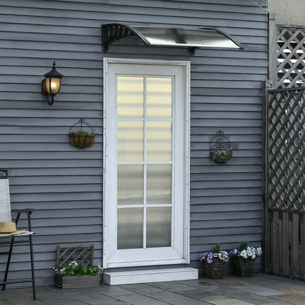 Skrivebord Baldakin til hoveddør 103 x 96,5 x 27 cm Baldakin med UV-beskyttelse, Regnbeskyttelse Solbeskyttelse til udendørs Aluminium Brun