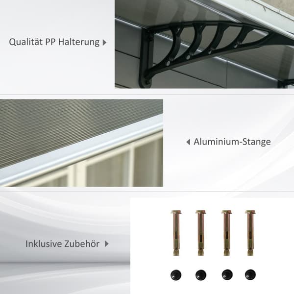 Skrivebord Baldakin til hoveddør 103 x 96,5 x 27 cm Baldakin med UV-beskyttelse, Regnbeskyttelse Solbeskyttelse til udendørs Aluminium Brun