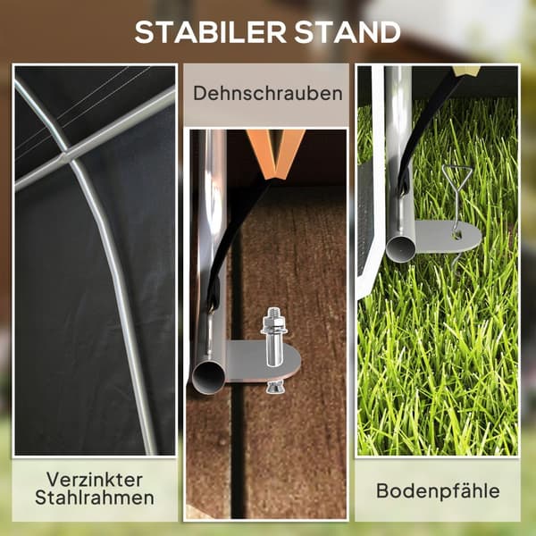 Sykkeloppbevaringstelt, vanntett sykkelskur med dør, anti-støv sykkeldeksel Shelter for hjemmet Utendørs Hage Bakgård 300x600x230cm Mørkegrå