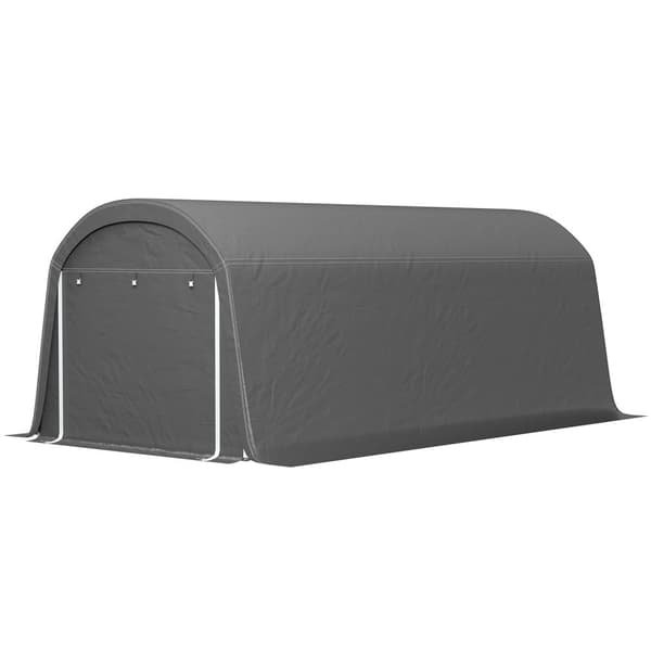 Sykkeloppbevaringstelt, vanntett sykkelskur med dør, anti-støv sykkeldeksel Shelter for hjemmet Utendørs Hage Bakgård 300x600x230cm Mørkegrå