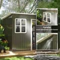 Miniatyrbilde 6 av 10: Redskapsbod 2,55m², hagebod med topptak, 221 x 133 x 190/173 cm, redskapsbod med låsbar dør, vindu, sykkelgarasje, hageskap av stål, til bakgård, hage