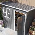 Miniatyrbilde 9 av 10: Redskapsbod 2,55m², hagebod med topptak, 221 x 133 x 190/173 cm, redskapsbod med låsbar dør, vindu, sykkelgarasje, hageskap av stål, til bakgård, hage