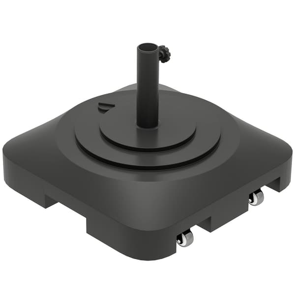 Parasollstativ kan fylles opp til 25 kg, paraplystativ med hjul, firkantet paraplyholder, paraplyvekt, stativ for parasoll Ø38/48 mm, for balkong, ter
