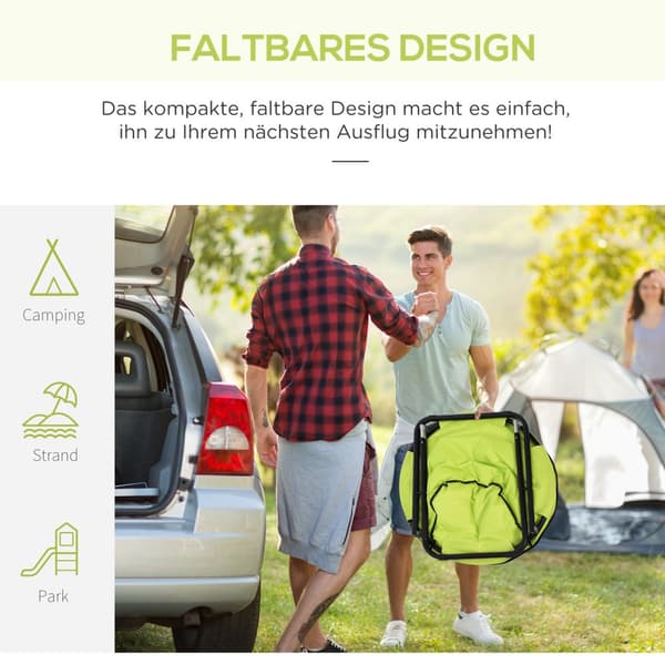 Campingstol foldbar campingstol med ryglæn, klapstol op til 120 kg, polstret moonchair ekstra bred, klapstol udendørs stol til have, balkon, camping,