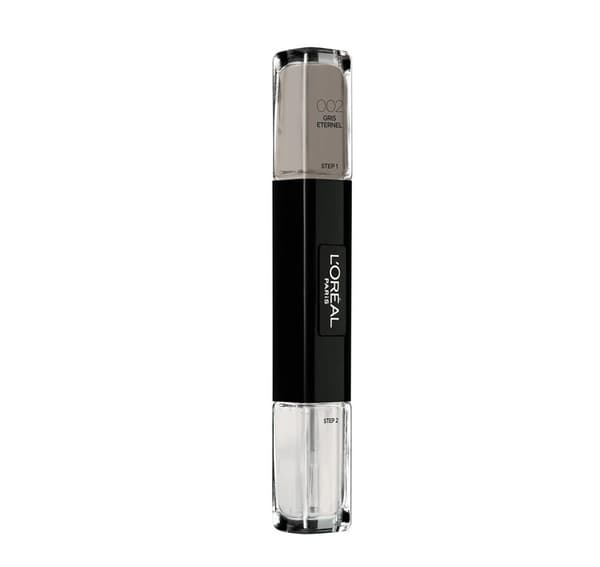 L'Oreal Paris, Infallible, Nail Polish 2-In-1, 002, Gris Eternel, 2 x, 5 ml