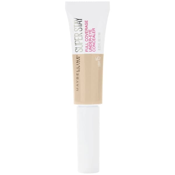 Maybelline, SuperStay Full Coverage, Cream Concealer, 15, Beige Light, 6 ml