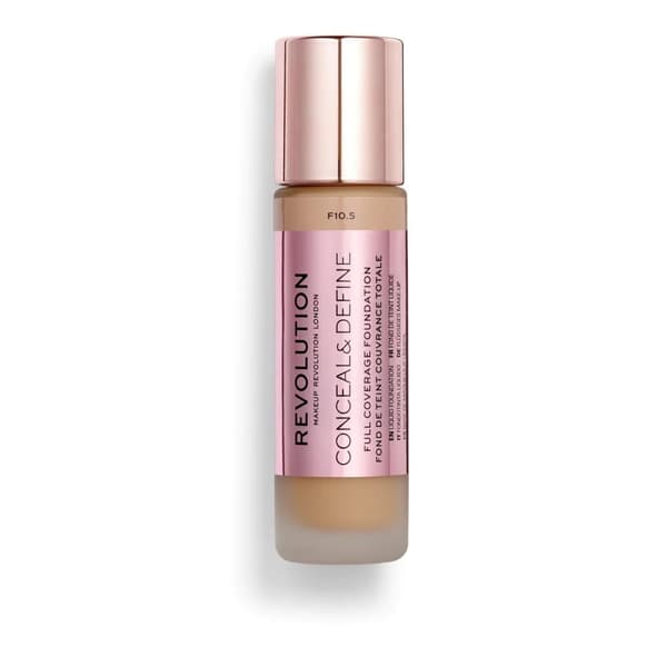 Makeup Revolution, Conceal & Define, Oil Free, Cream Foundation, F 10.5, 23 ml
