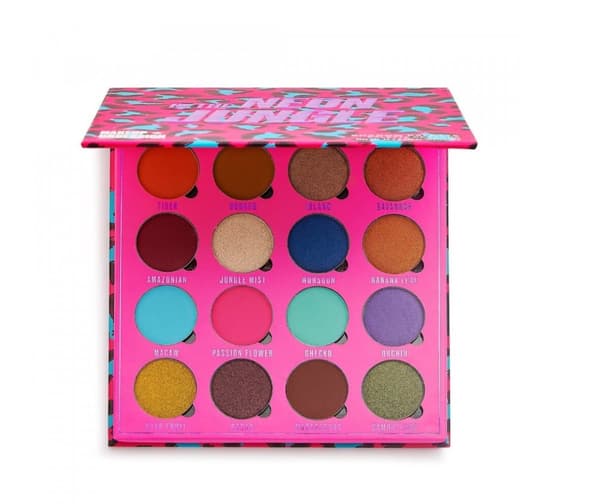 Makeup Revolution, Obsession, Eyeshadow Palette, In The Neon Jungle, 16 Shades, 1.3 g