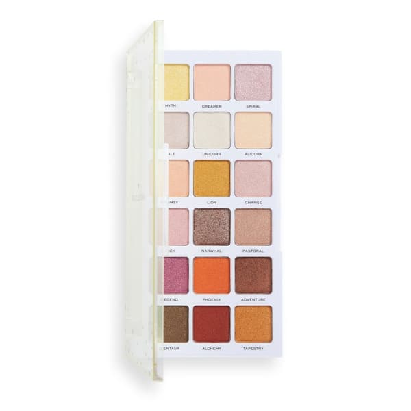 Makeup Revolution, I Heart Revolution, Eyeshadow Palette, Unicorn Heart Glow, 18 Shades, 18 g
