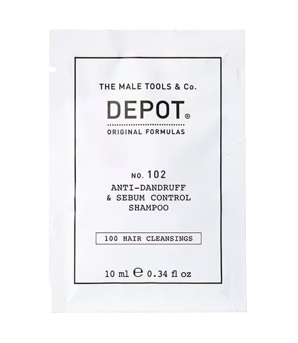 Depot, 100 Hair Cleansing No. 102, Botanical Complex, Hair Shampoo, Anti-Dandruff & Sebum Control, 10 ml