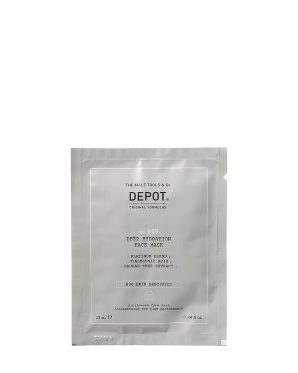Set, Depot, 800 Skin Specifics No. 808, Hyaluronic Acid, Deeply Hydrating/Soothing & Revitalizing, Sheet Mask, For Face, Day, 12 pcs, 13 ml