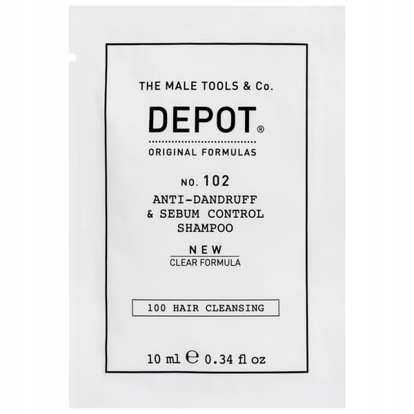 Depot, 100 Hair Cleansing No. 102 Clear Formula, Botanical Complex, Hair Shampoo, Anti-Dandruff & Sebum Control, 10 ml