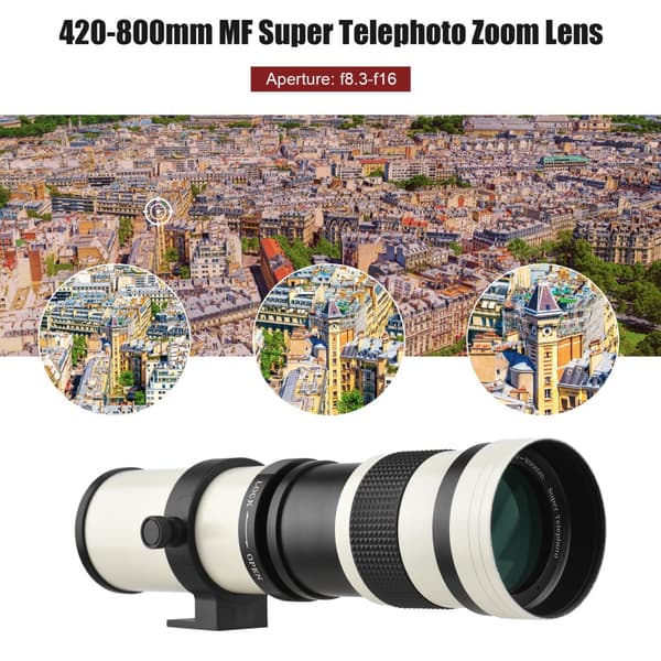 Super Telefoto Zoomobjektiv, brændvidde 420-800mm, manuel fokus, ultra multi-belægning