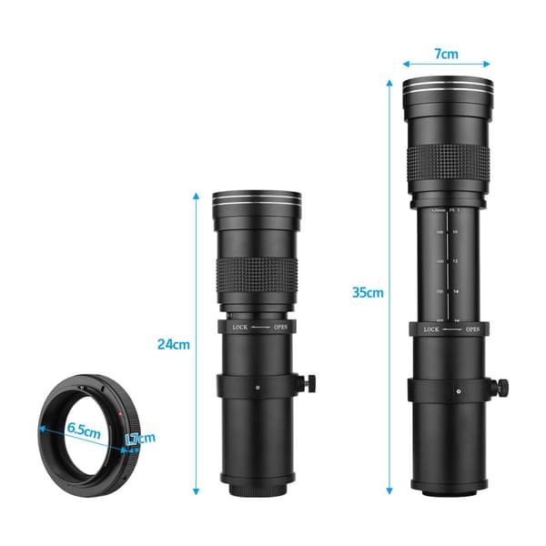 Super Telefoto Zoomobjektiv, brændvidde 420-800mm, manuel fokus, ultra multi-belægning