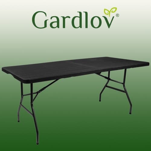 Sammenklappeligt havebord sort 180cm