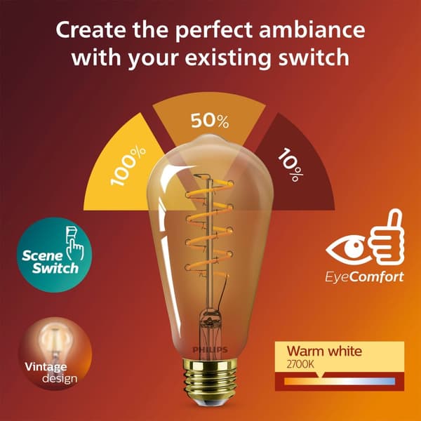 LED SceneSwitch E27 ST64 7-3,8-1W (50W) Deco-spiral