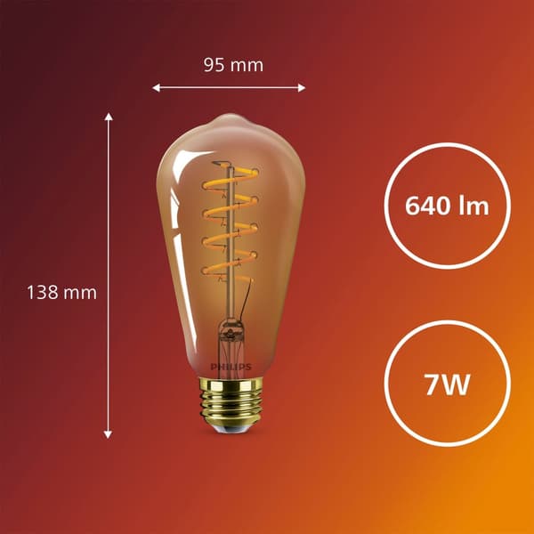 LED SceneSwitch E27 ST64 7-3,8-1W (50W) Deco-spiral