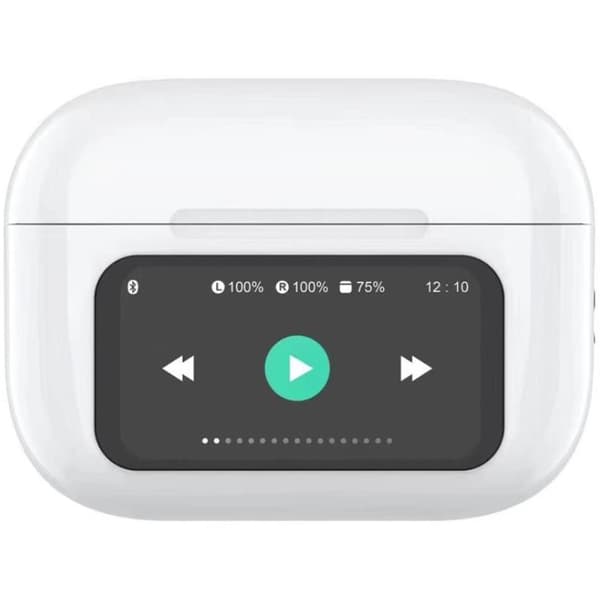 SoundLED True Wireless Bluetooth headset med LED display ANC & ENC White