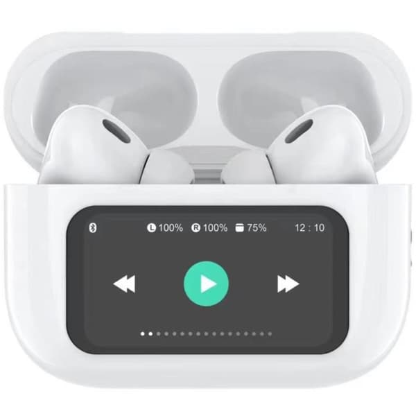 SoundLED True Wireless Bluetooth headset med LED display ANC & ENC White