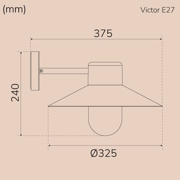 Victor Väggarmatur E27-sockel IP44 Antracit