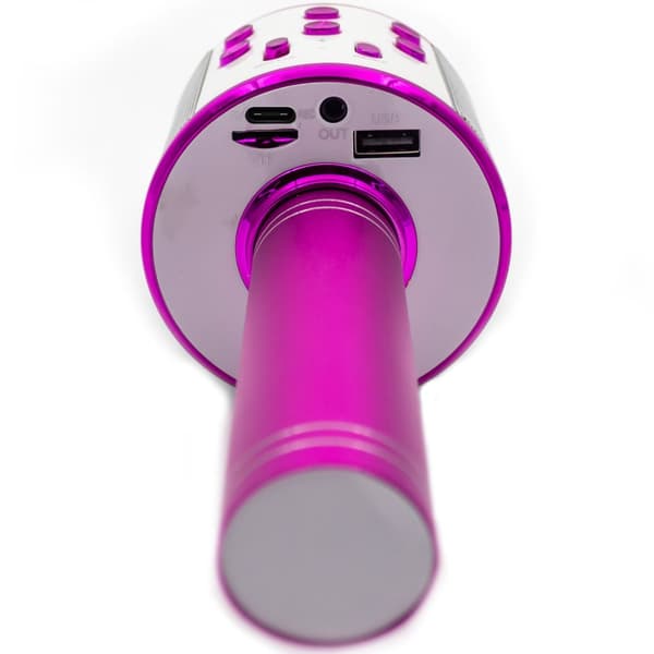Bluetooth Karaoke Mikrofon med indbygget højttaler. Lyserød