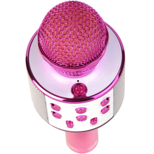 Bluetooth Karaoke Mikrofon med indbygget højttaler. Lyserød