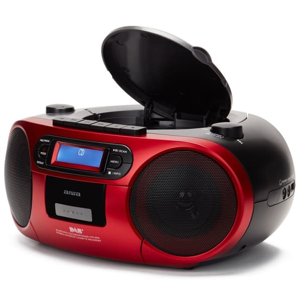 Radio med CD-afspiller, Kassettebånd og Bluetooth Rød