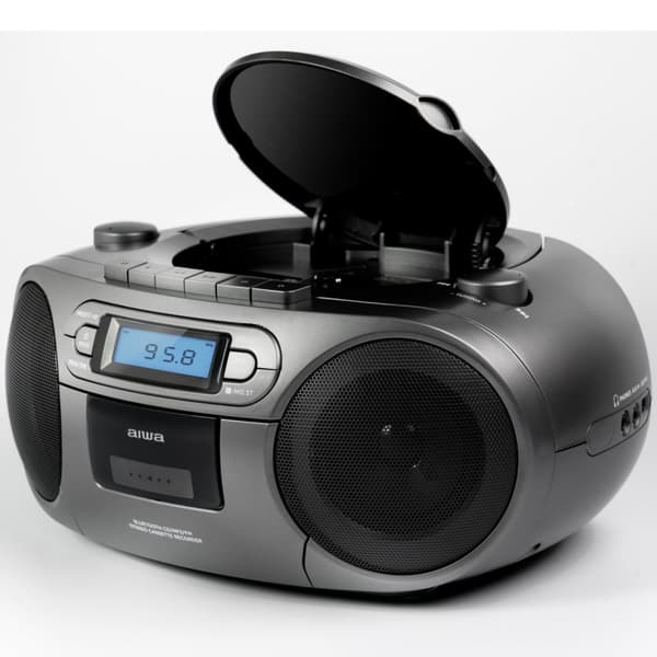 Kassetteradio CD/FM-radio/kassettebånd/USB/BT Mørkegrå