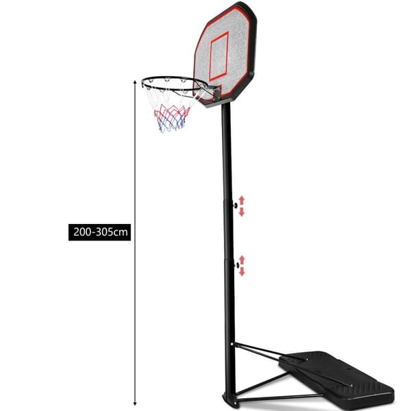 Basketballstativ, basketballkurv, bærbart basketballsystem, 200-305 cm