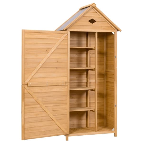 Haveskabs redskabsskur i træ værktøjsskur værktøjsskab 70 x 36 x 177 cm