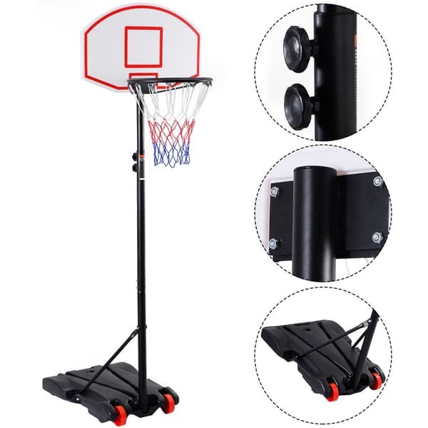 Basketballstativ mobil basketballkurv med stativ høydejusterbar