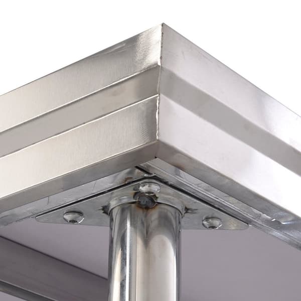 Rustfrit køkkenbord arbejdsbord gastrobord rustfrit stålbord 122x61x90cm