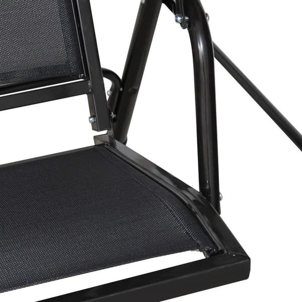 Hollywood swing hage swing swing benk hage solseng med solseil 3-seter svart