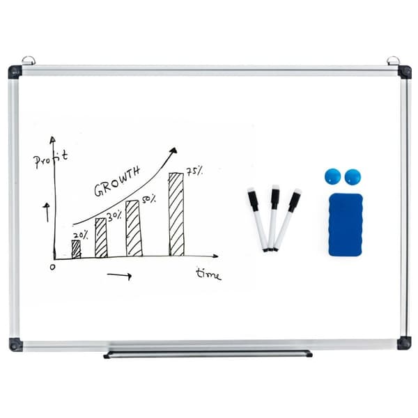 Whiteboard magnettavle skrivetavle vægtavle memo tavle med aluminiumsramme 90 x 60 cm