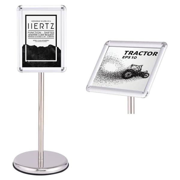 Informationsstander, informationsstander, plakatstander, kundestop lavet af metal, drejelig (A4)