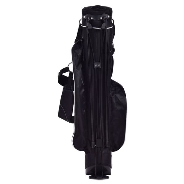 Golfbag 9 tommers golfbag blyantbag profesjonell reiseveske stativbag med hodeseksjon og bærestropp-svart