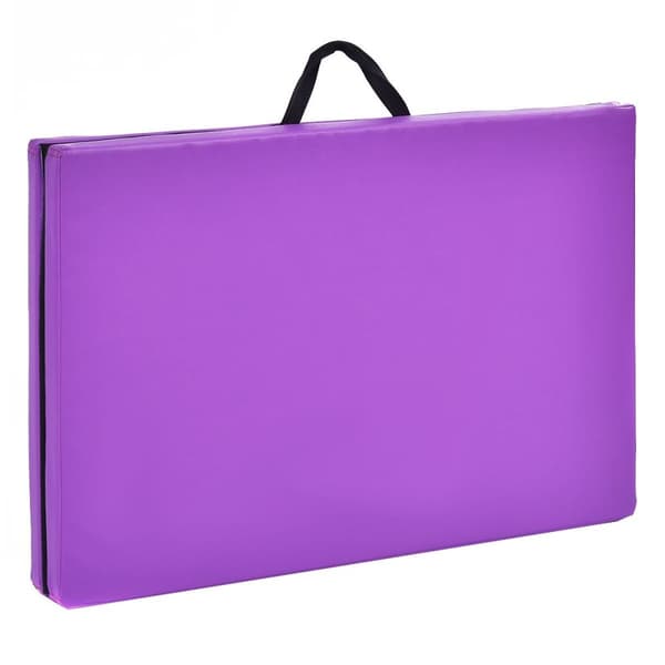 Mjuk golvmatta gymnastikmatta yogamatta hopfällbar matta gymnastikmatta 180x60x4cm - lila