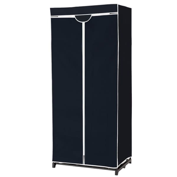 75 x 50 x 170 cm värivalinta vaatekaappi kangaskaappi vaatetanko-musta