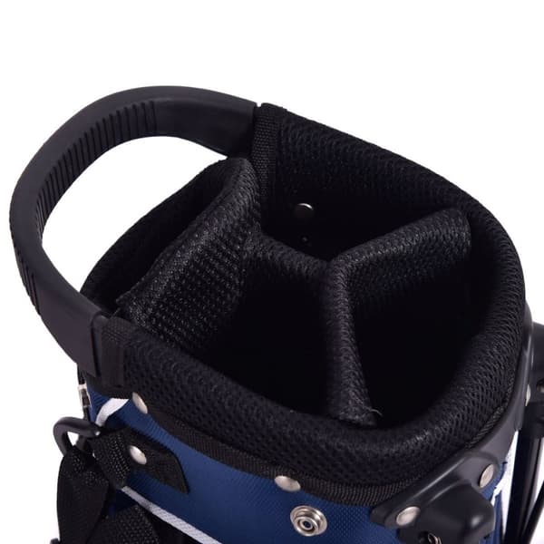 Golfbag 9 tommers golfbag blyantbag profesjonell reiseveske stativbag med hodeseksjon og bærestropp-blå