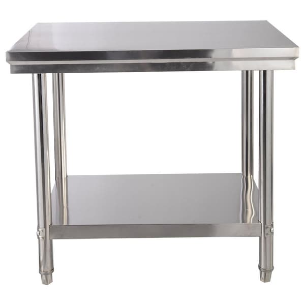 Rustfritt stål kjøkkenbord arbeidsbord gastrobord med mellomhylle 92x61x90cm