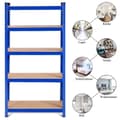 Miniatyrbilde 3 av 5: 5 nivåer oppbevaringsstativ med metallramme, metallstativ, lastekapasitet opptil 650 kg, 75 x 30 x 150 cm, blå